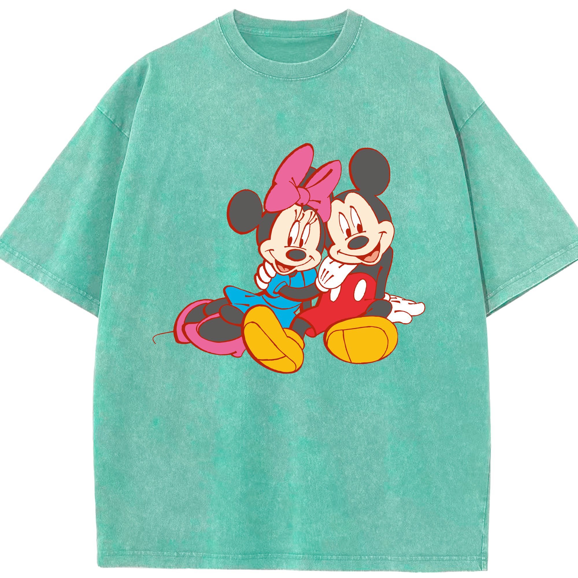 （画像用） ミッキーマウス Mickey Mouse 綿100% ヴィンテージ風 半袖Tシャツ（フロントプリント）
